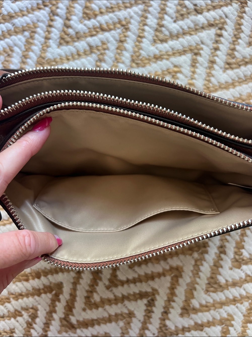 Coach Brown Pebbled Leather Crossbody Bag - Picture 7 of 9